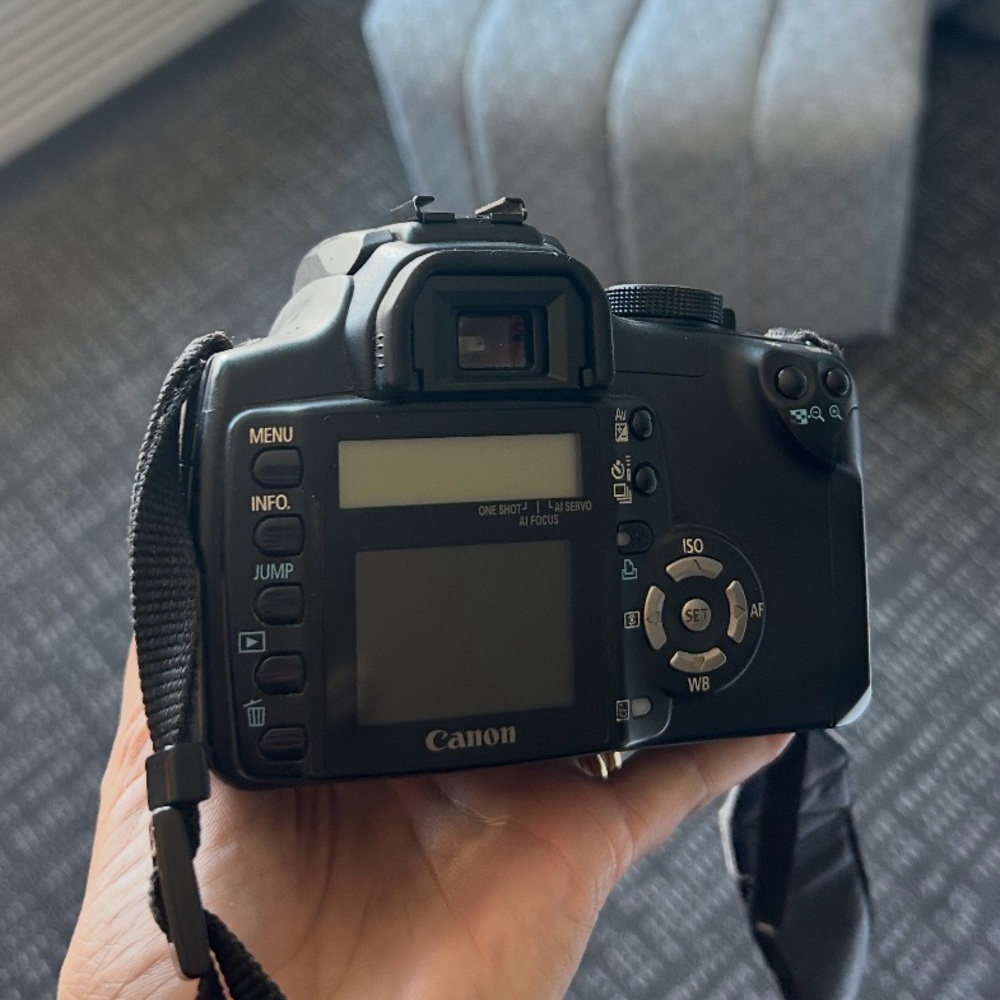 Canon Rebel XT. With lense. Cool semi vintage camera. With new battery